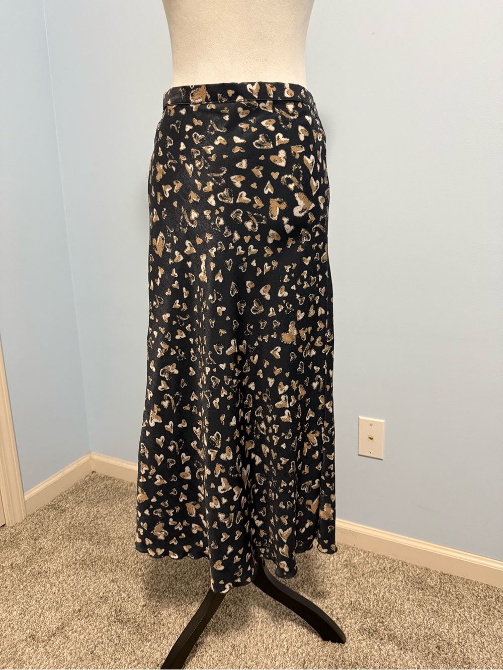 Free‎ People Kendall Satin Midi Skirt Size 8